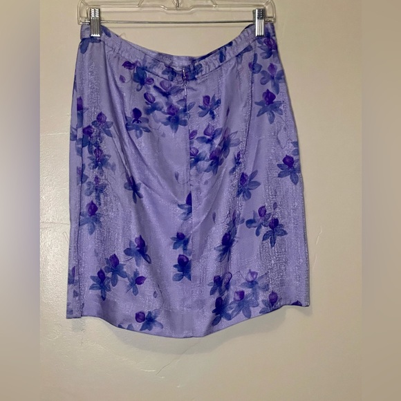 VTG Purple Silk Floral Mini Skirt size Medium - Picture 4 of 9